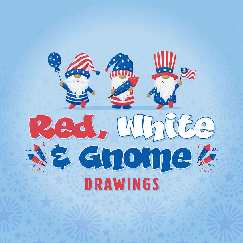 Red White and Gnome Drawings