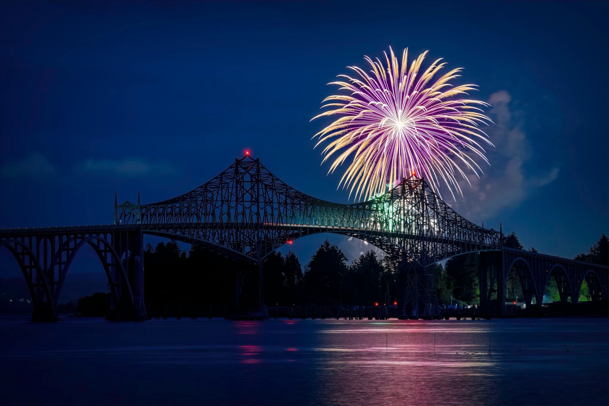 Fireworks over Coos Bay